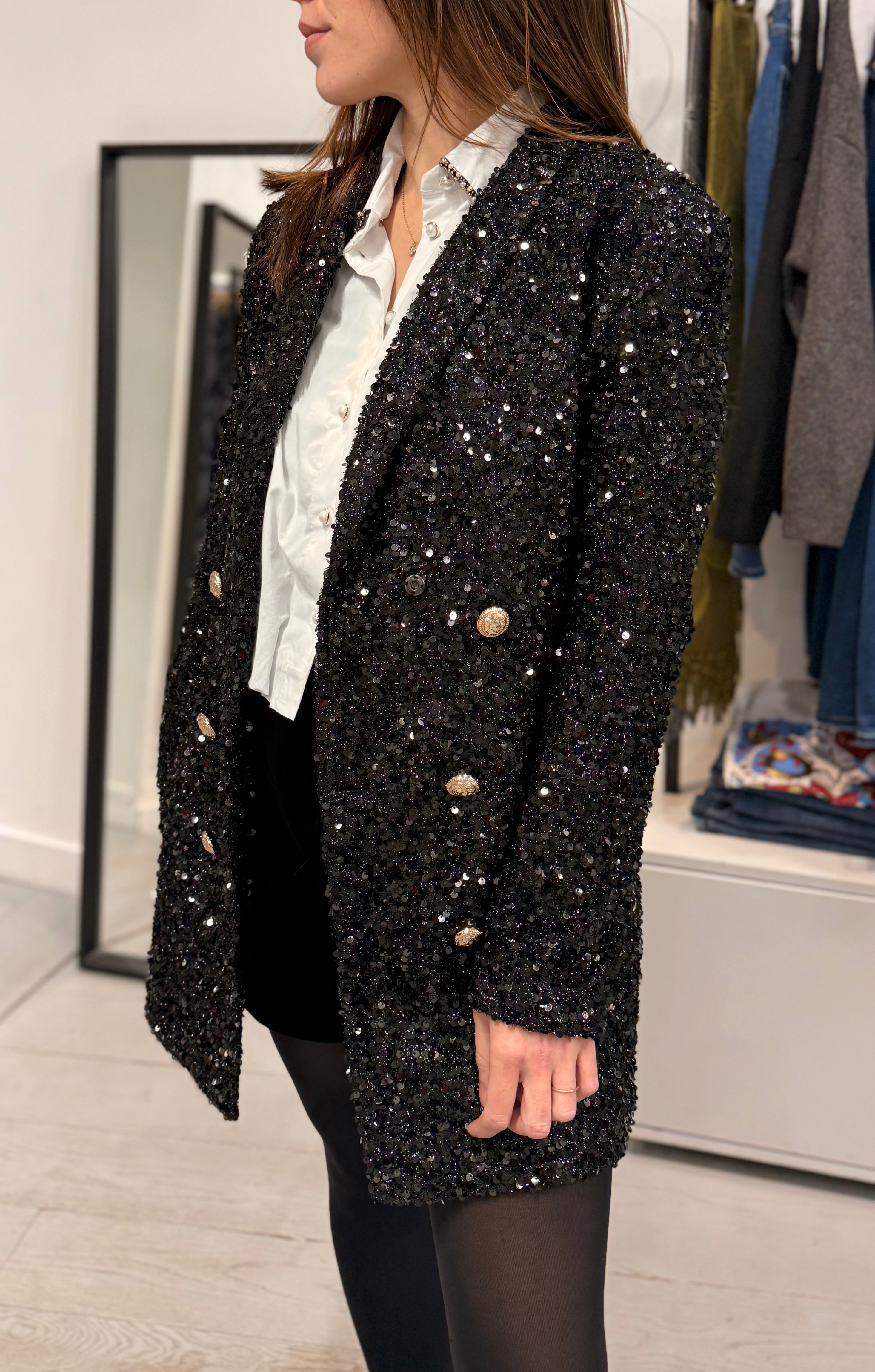 Veste manteau à strass