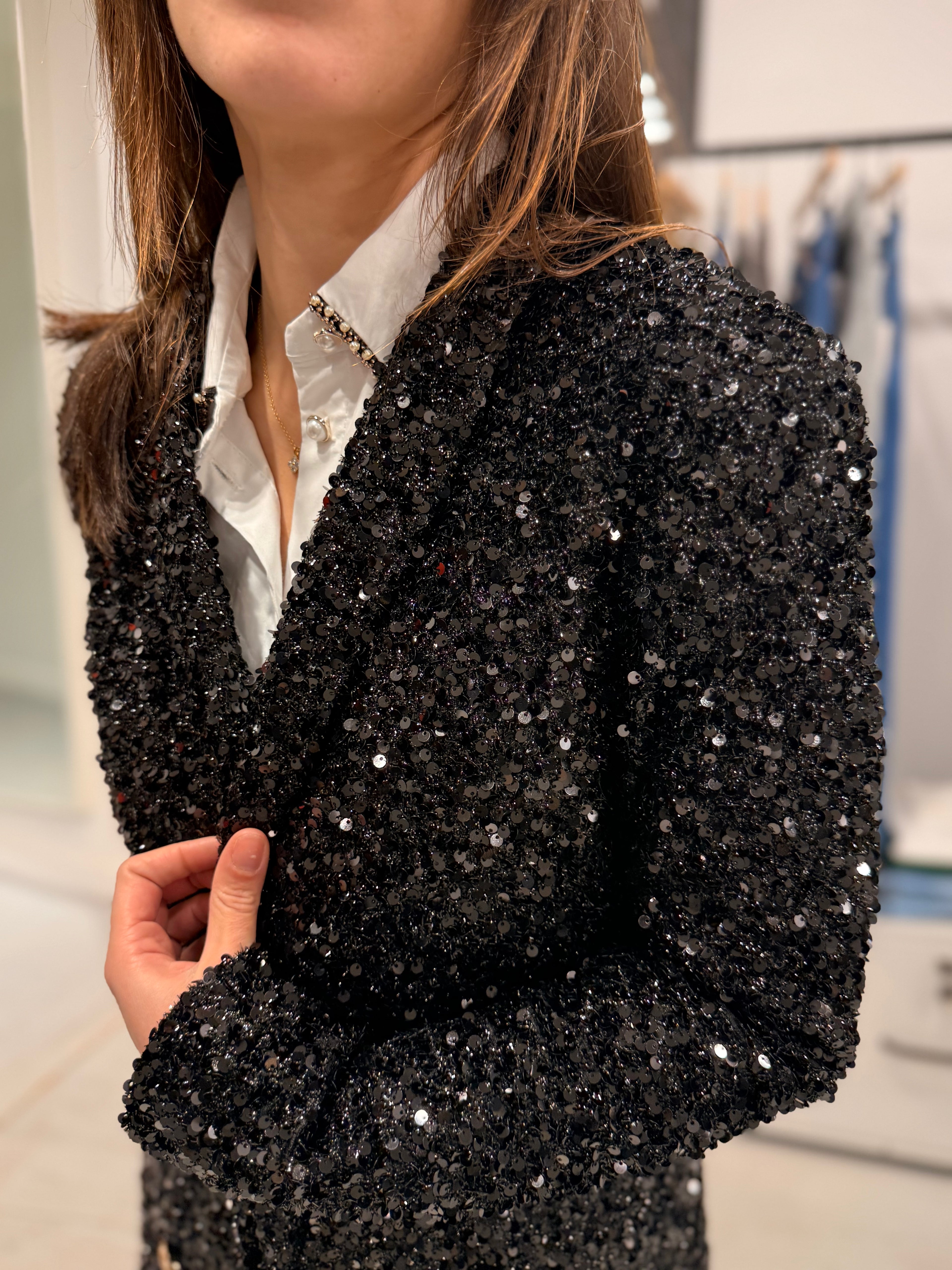Veste manteau à strass